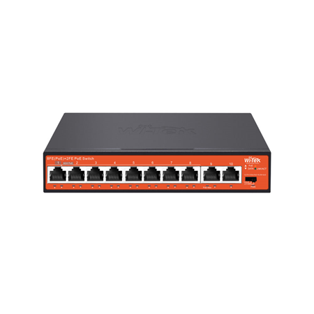 Switch PoE no gestionable de 8 PoE + 2 Uplink
