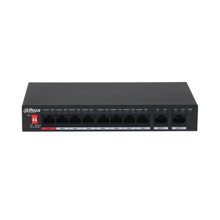 [DH-PFS3010-8ET-96-V2] Switch no gestionable de 10 puertos, 8 de ellos PoE